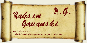 Maksim Gavanski vizit kartica
